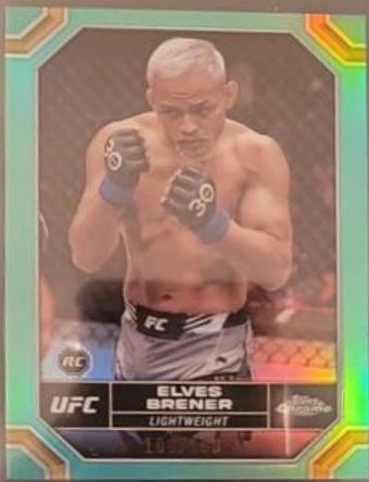 Elves Brener 2024 Topps Chrome UFC Base #29 Aqua Refractor