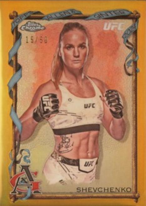 Valentina Shevchenko 2024 Topps Chrome UFC Allen & Ginter #AAG-30 Gold Refractor