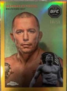 Georges St-Pierre 2024 Topps Chrome UFC 1954 Topps #FFT-1 Gold Refractor