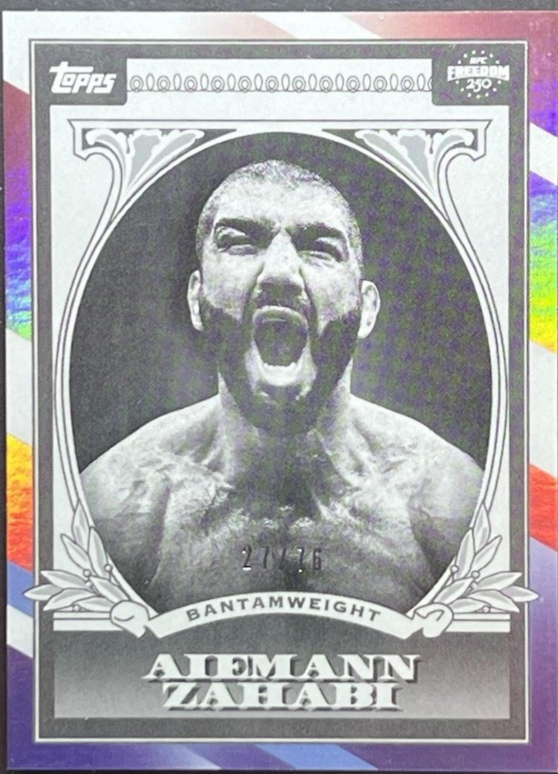 Aiemann Zahabi 2026 Topps UFC Freedom 250 UFC Dollar #UD-21 Red White Blue