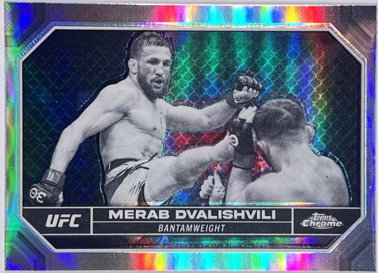Merab Dvalishvili 2024 Topps Chrome UFC Base #135 Negative Refractor