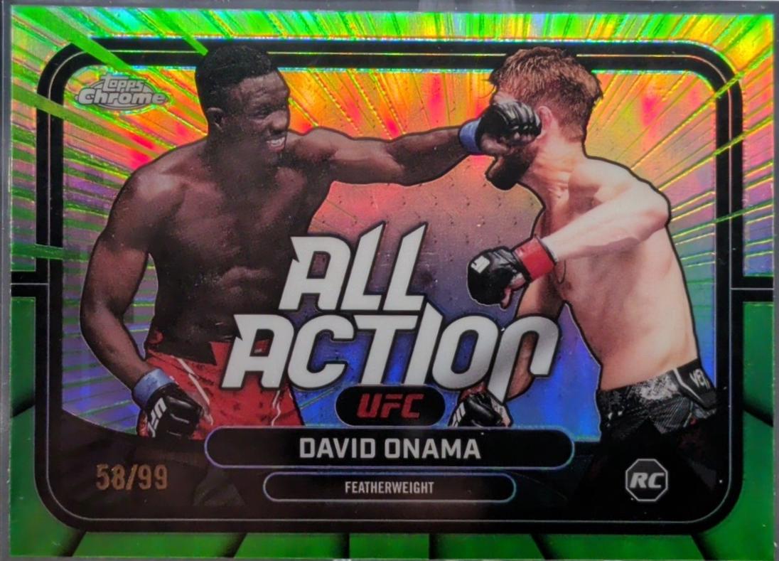 David Onama 2026 Topps Chrome UFC All-Action #AA-15 Green Refractor