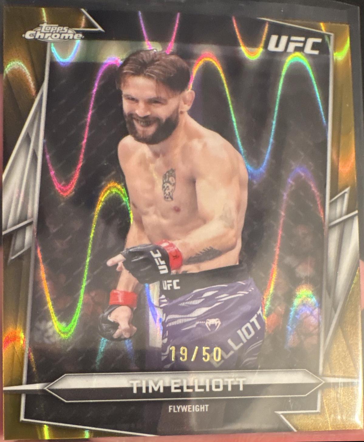 Tim Elliott 2026 Topps Chrome UFC Base #142 Gold Refractor