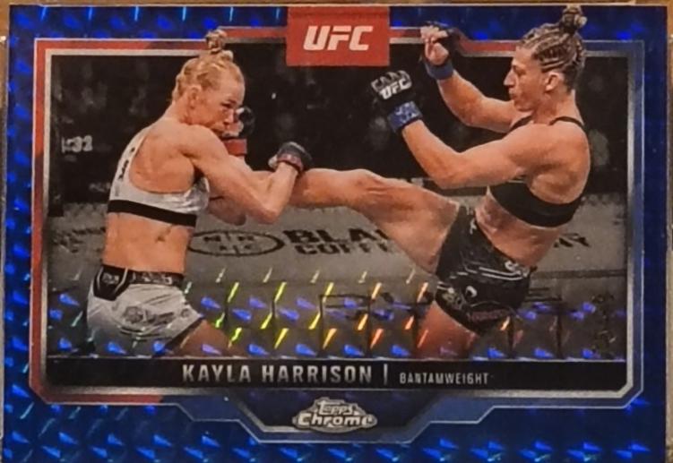 Kayla Harrison 2025 Topps Chrome UFC Base #172 Blue Geometric Refractor