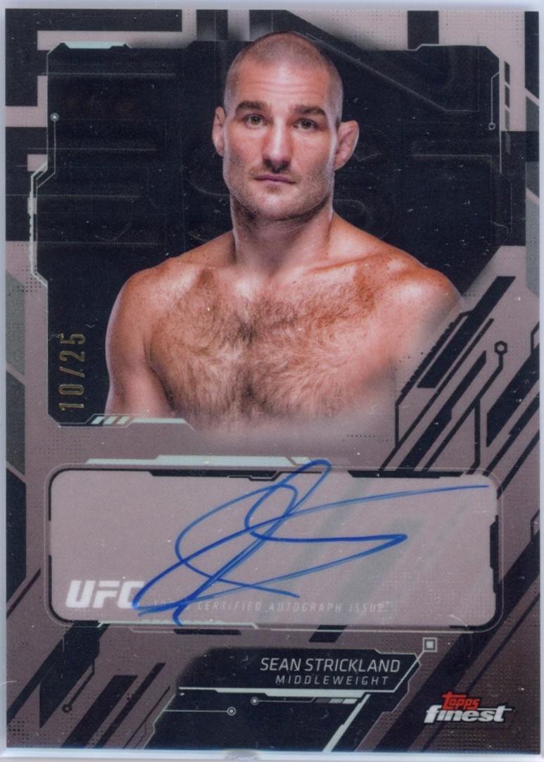 Sean Strickland 2025 Topps Finest UFC The Finest #TFA-SS Black Refractor