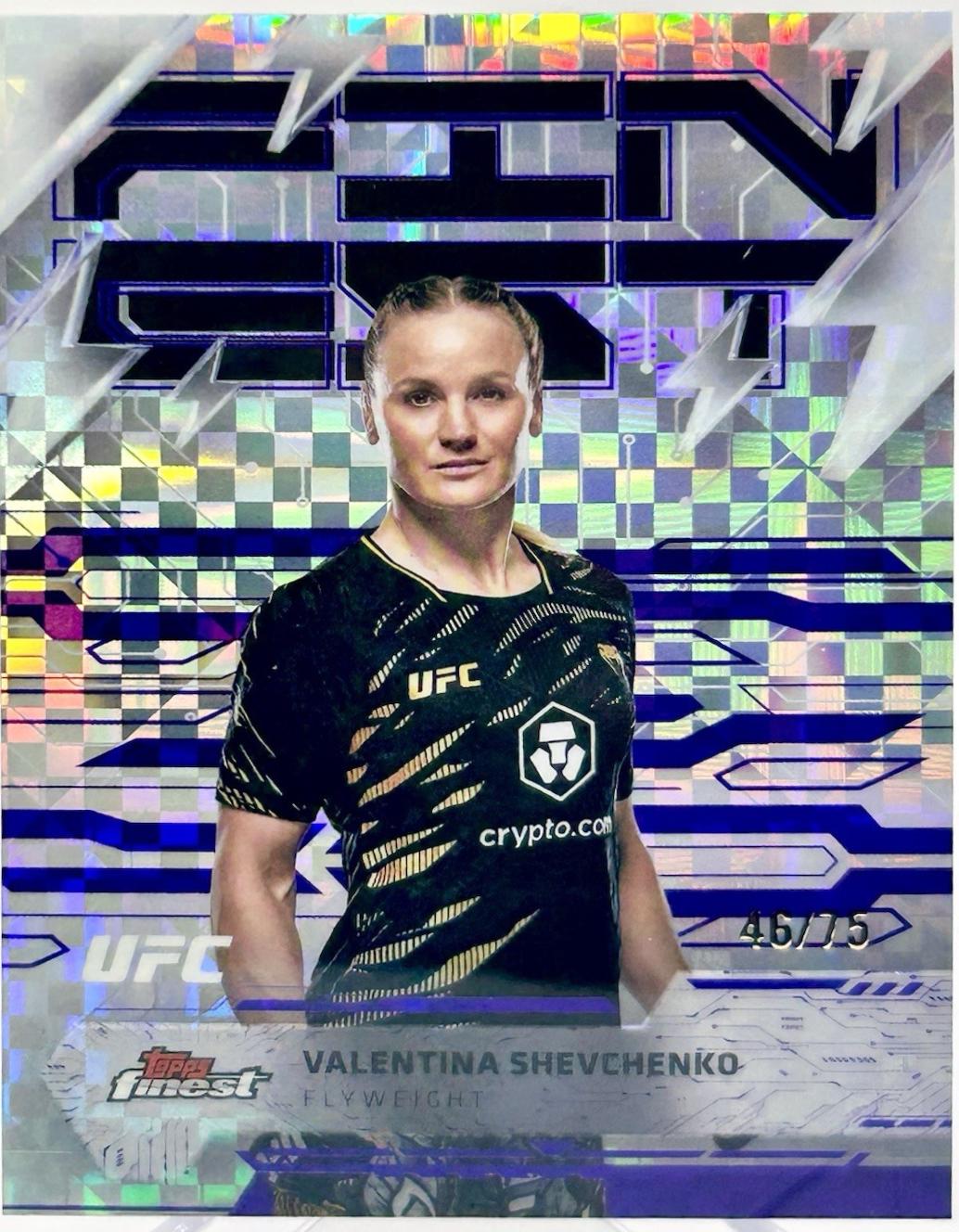 Valentina Shevchenko 2025 Topps Finest UFC Base Rare #285 Purple Checkerboard Refractor