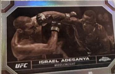 Israel Adesanya 2024 Topps Chrome UFC Base #81 Sepia Refractor