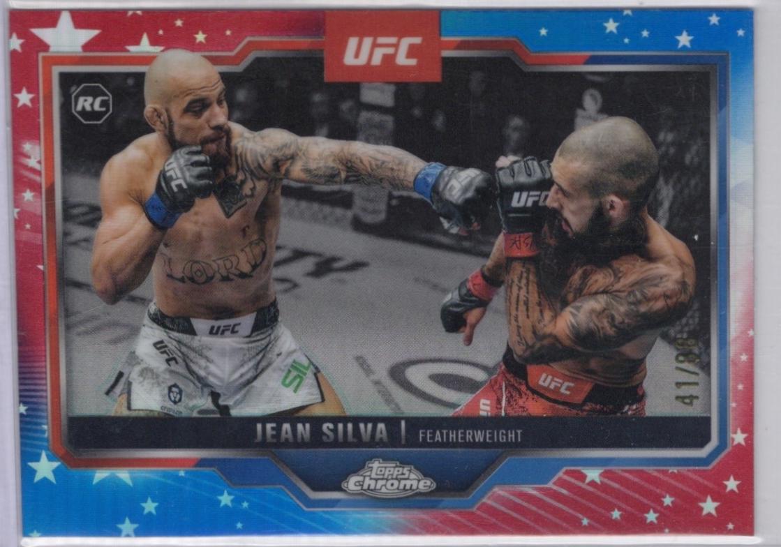Jean Silva 2025 Topps Chrome UFC Base #56 Red White Blue Refractor
