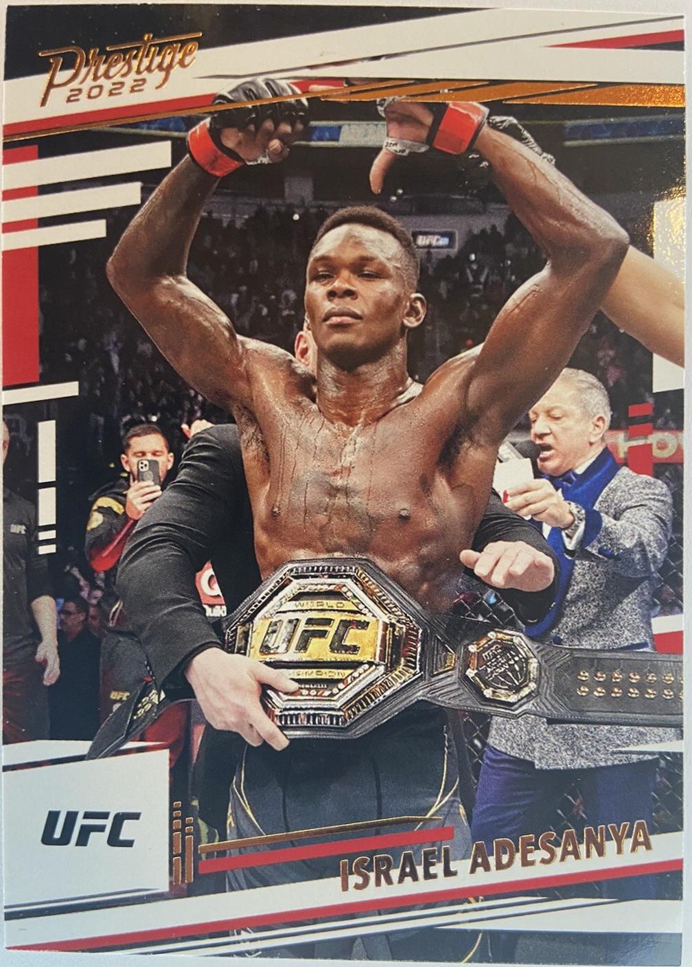 Israel Adesanya 2022 Panini Chronicles UFC Base Prestige #175 Bronze