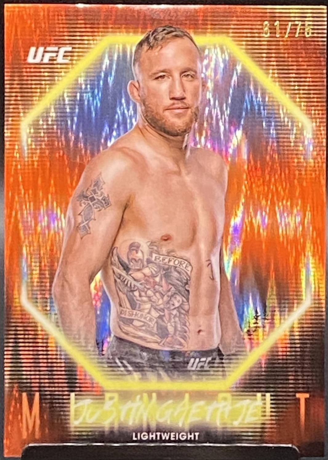 Justin Gaethje 2025 Topps Midnight UFC Base #50 Dusk