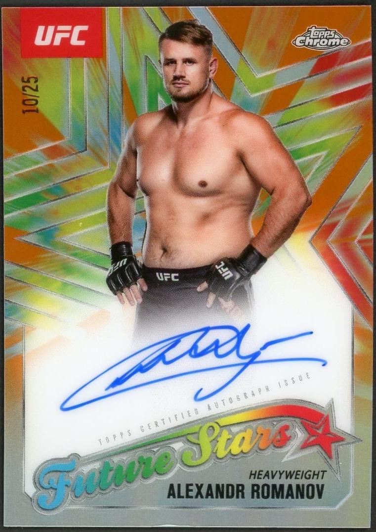 Alexandr Romanov 2025 Topps Chrome UFC Future Stars Autographs #FSA-AR Orange Refractor