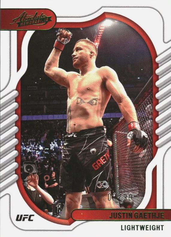 Justin Gaethje 2023 Panini Chronicles UFC Base Absolute #127 Green