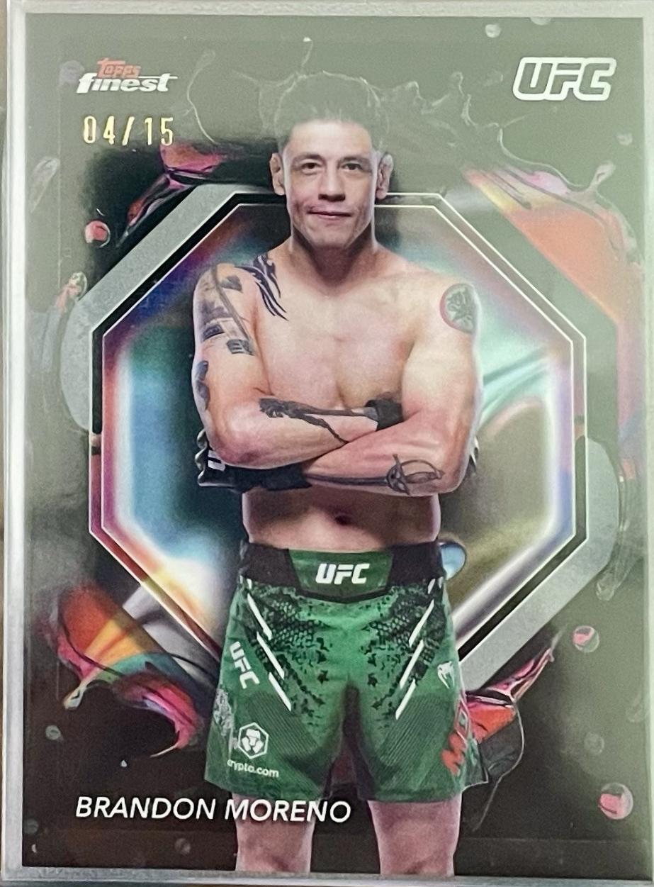 Brandon Moreno 2024 Topps Finest UFC Base Rare #255 Black Refractor