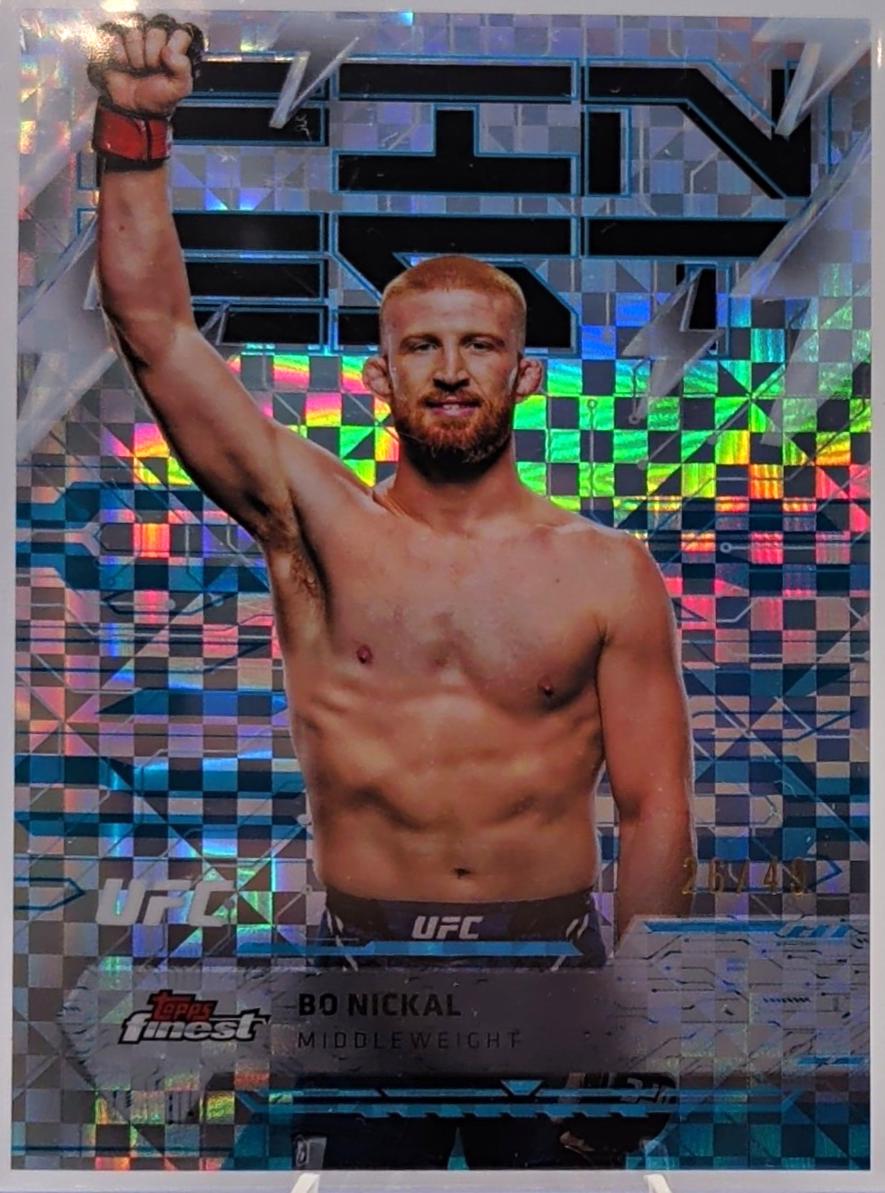 Bo Nickal 2025 Topps Finest UFC Base Rare #236 Blue Checkerboard Refractor