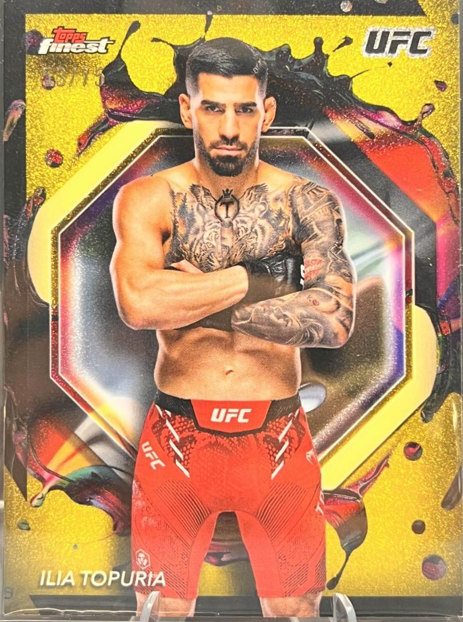 Ilia Topuria 2024 Topps Finest UFC Base Rare #282 Yellow Glitter Refractor