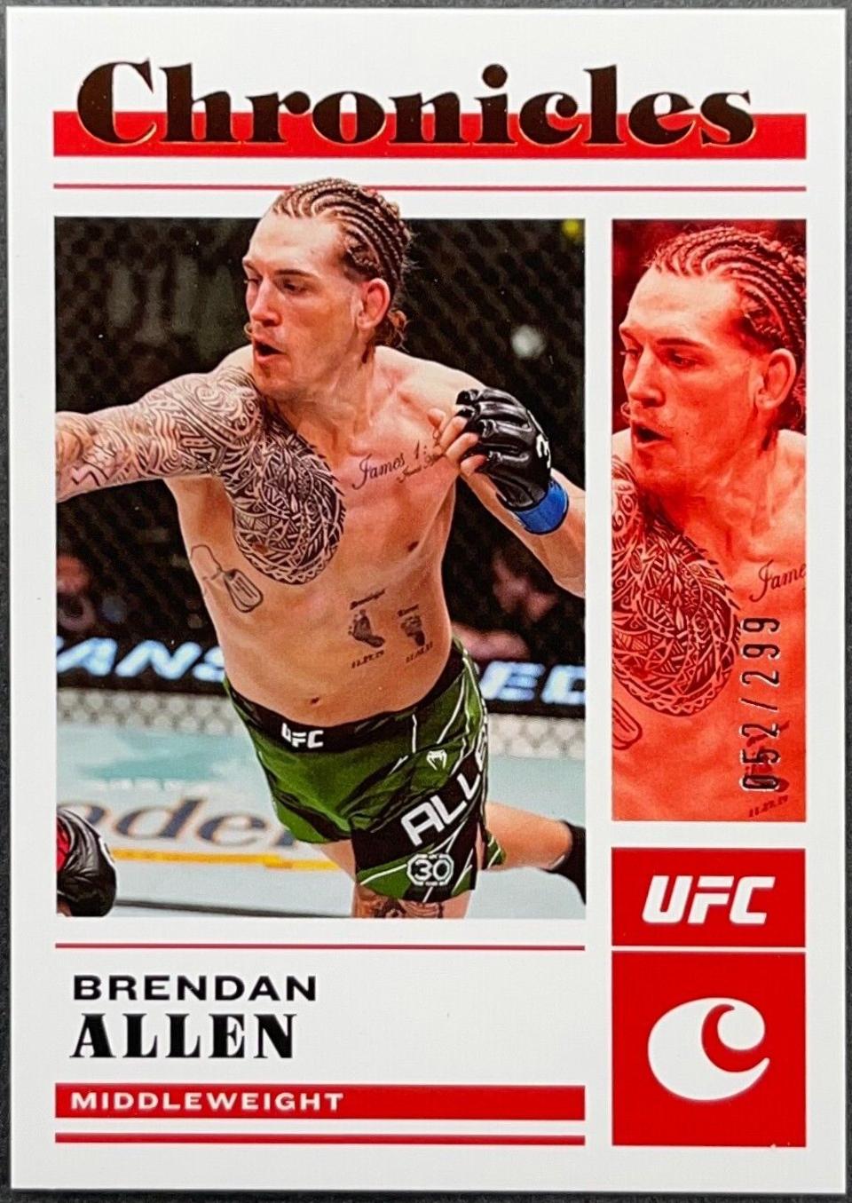 Brendan Allen 2023 Panini Chronicles UFC Base Chronicles #15 Bronze