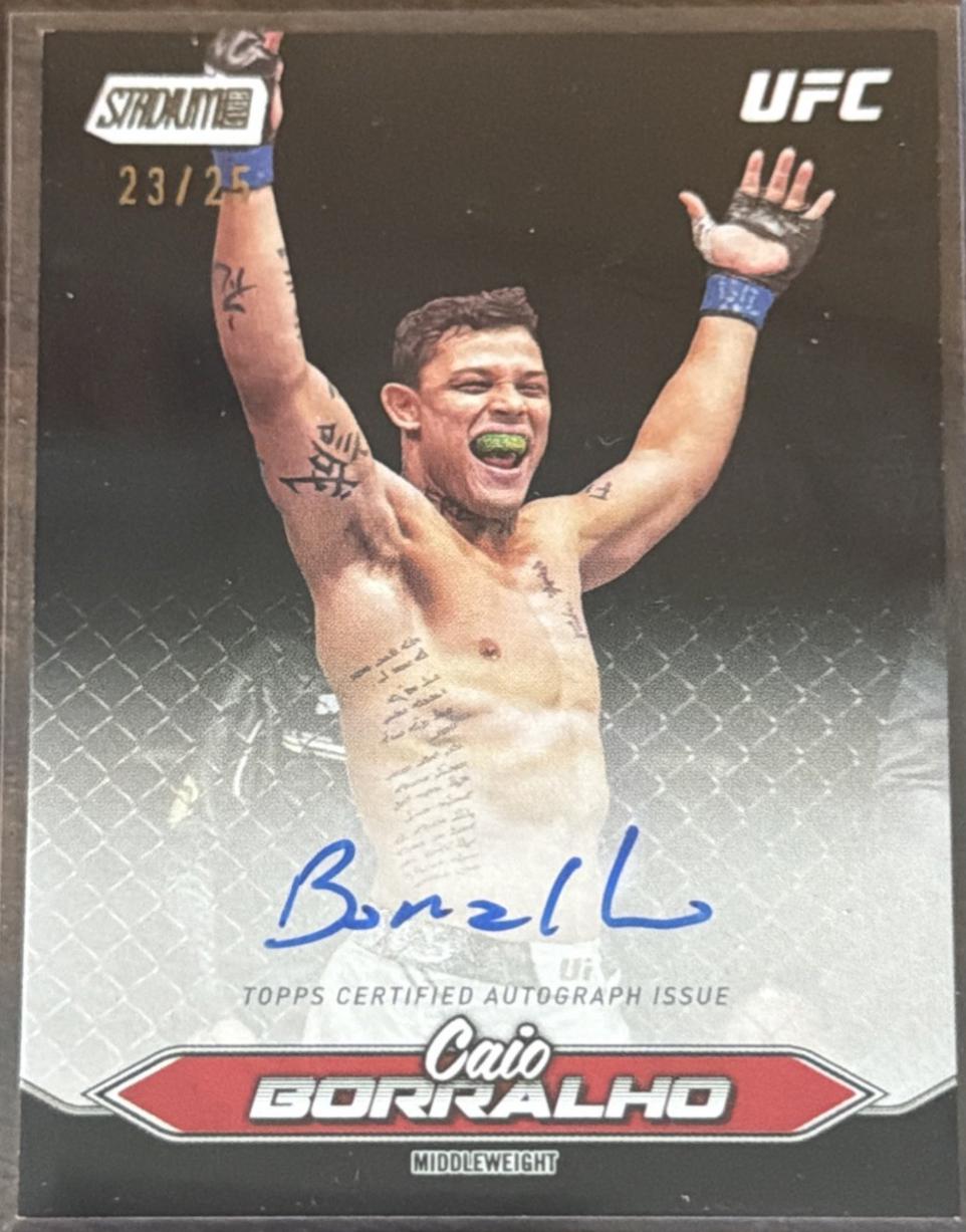 Caio Borralho 2025 Topps Stadium Club UFC Base Autographs #BCA-CBO Black