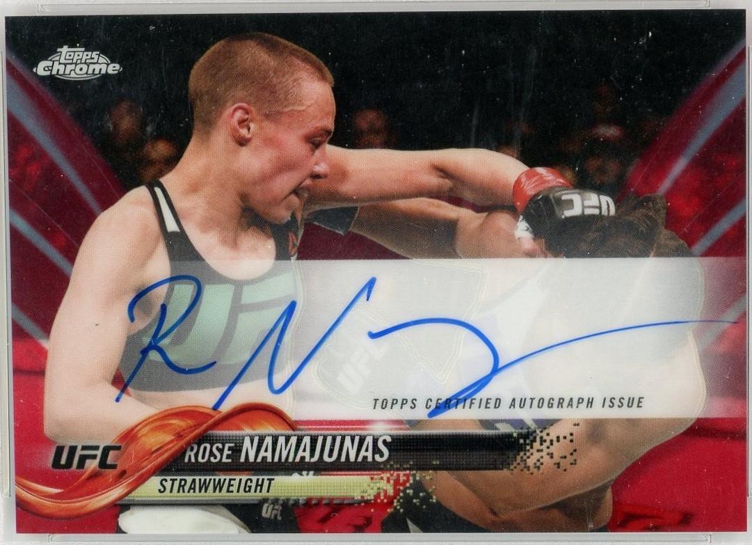Rose Namajunas 2018 Topps Chrome UFC Fighter Autographs #FA-RN Red