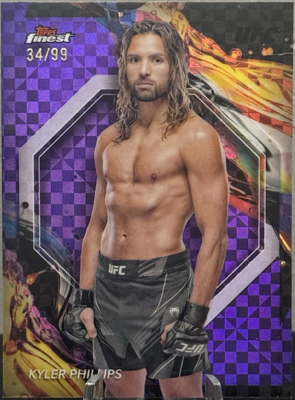 Kyler Phillips 2024 Topps Finest UFC Base Uncommon #146 Purple Checkerboard Refractor