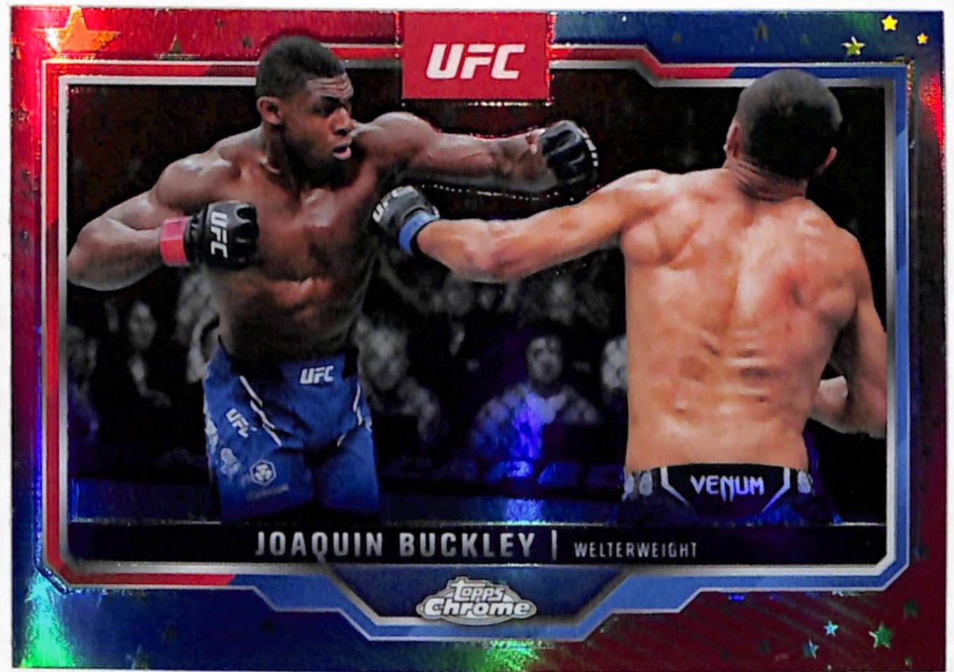 Joaquin Buckley 2025 Topps Chrome UFC Base #39 Red White Blue Refractor