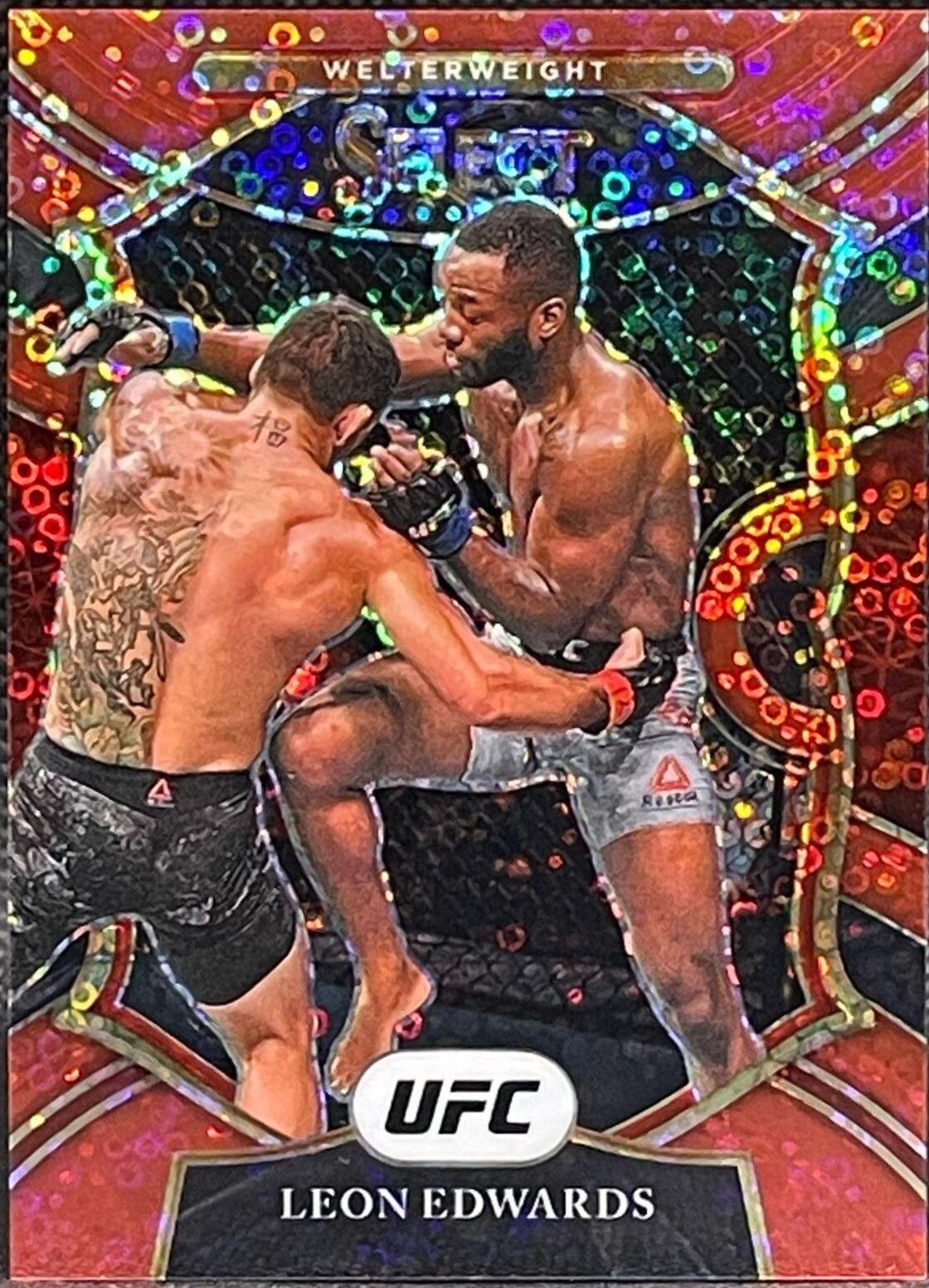 Leon Edwards 2021 Panini Select UFC Concourse #67 Red Disco