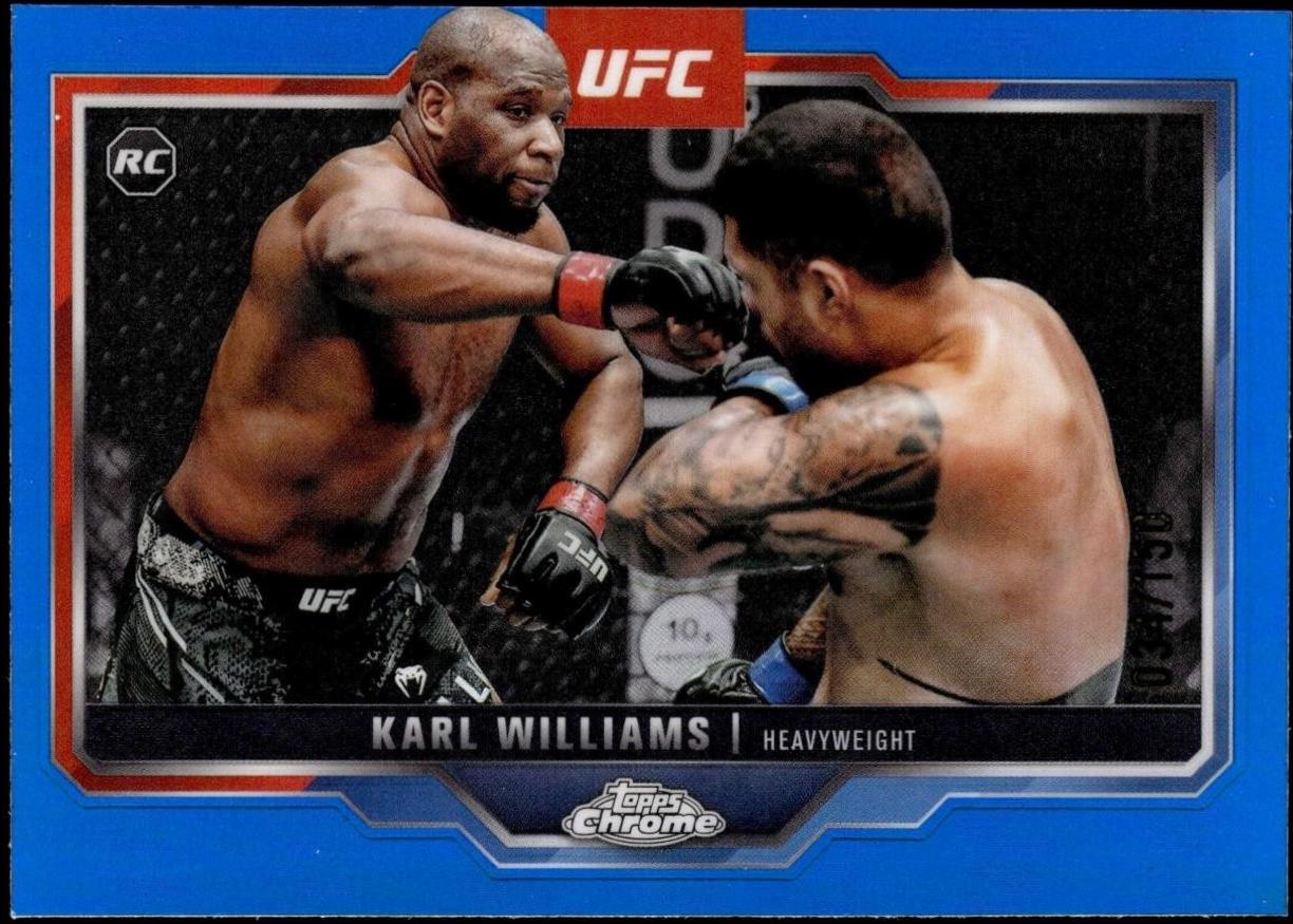 Karl Williams 2025 Topps Chrome UFC Base #30 Blue Refractor