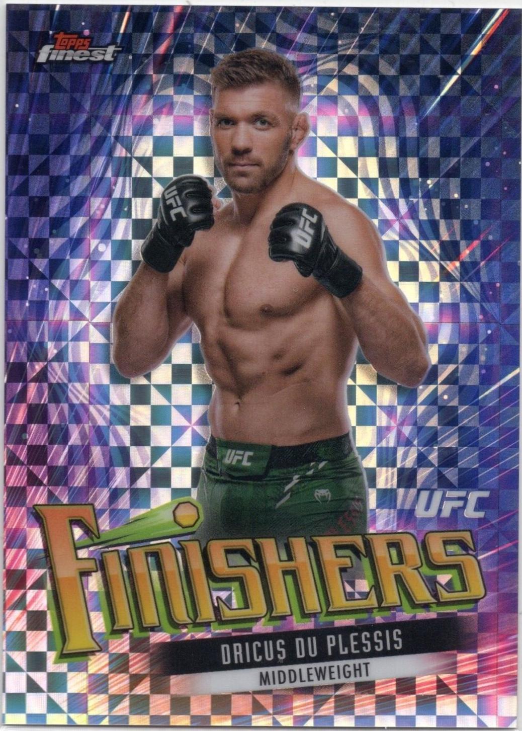 Dricus Du Plessis 2024 Topps Finest UFC Finishers #FIN-11 Checkerboard Refractor