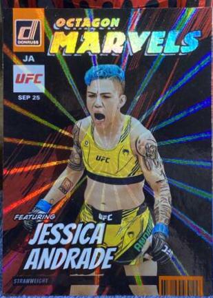 Jessica Andrade 2023 Panini Donruss UFC Octagon Marvels #16 Orange Laser