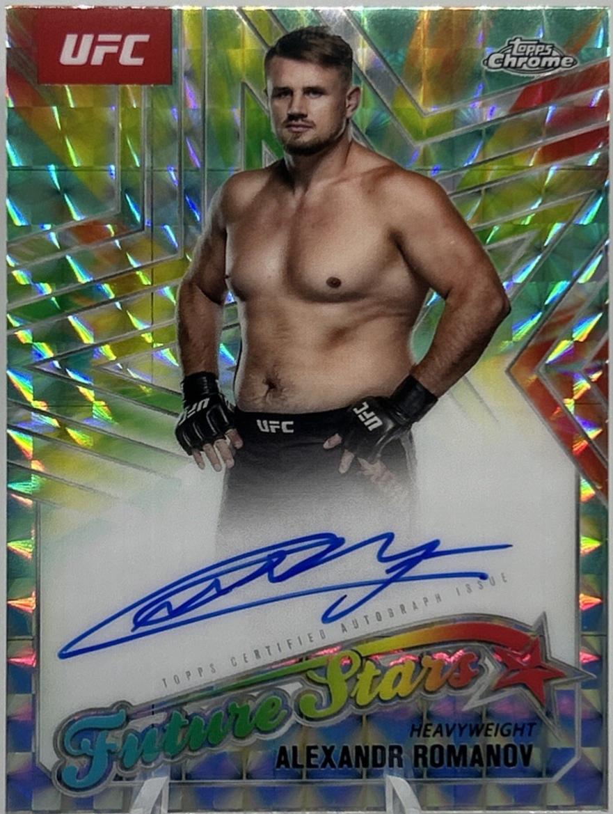 Alexandr Romanov 2025 Topps Chrome UFC Future Stars Autographs #FSA-AR Geometric Aqua Refractor