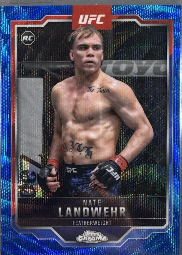 Nate Landwehr 2025 Topps Chrome UFC Base #85 Blue Wave Refractor