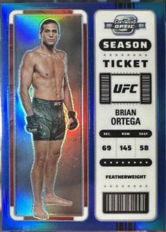 Brian Ortega 2023 Panini Chronicles UFC Base Contenders Optic Season Ticket #375 Blue