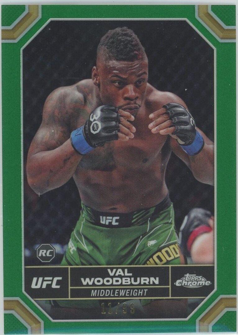 Val Woodburn 2024 Topps Chrome UFC Base #193 Green Refractor