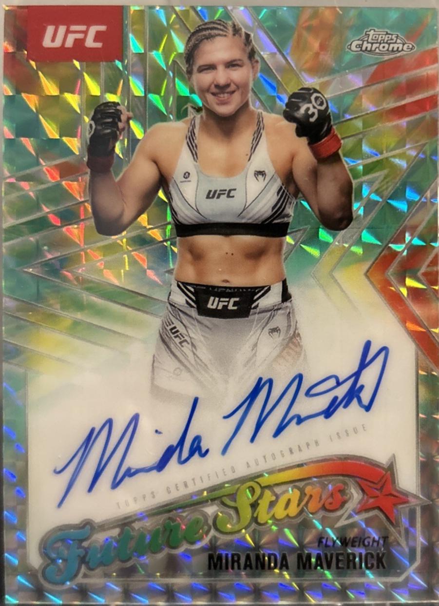 Miranda Maverick 2025 Topps Chrome UFC Future Stars Autographs #FSA-MM Geometric Aqua Refractor