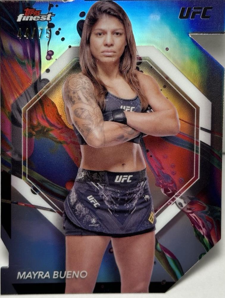 Mayra Bueno 2024 Topps Finest UFC Base Common #5 Die-Cut Refractor