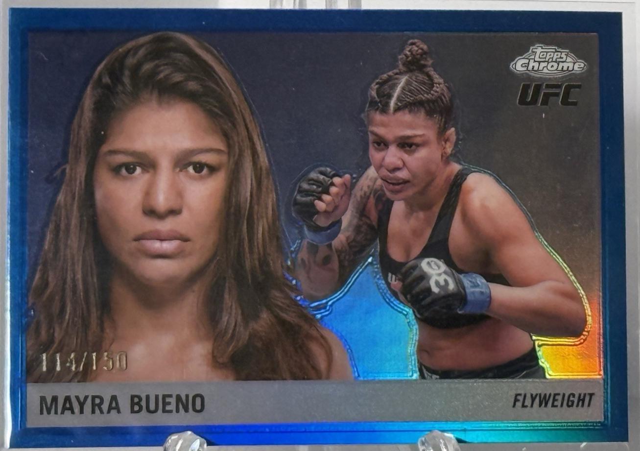 Mayra Bueno 2025 Topps Chrome UFC 1955 Topps #55T-6 Blue Refractor