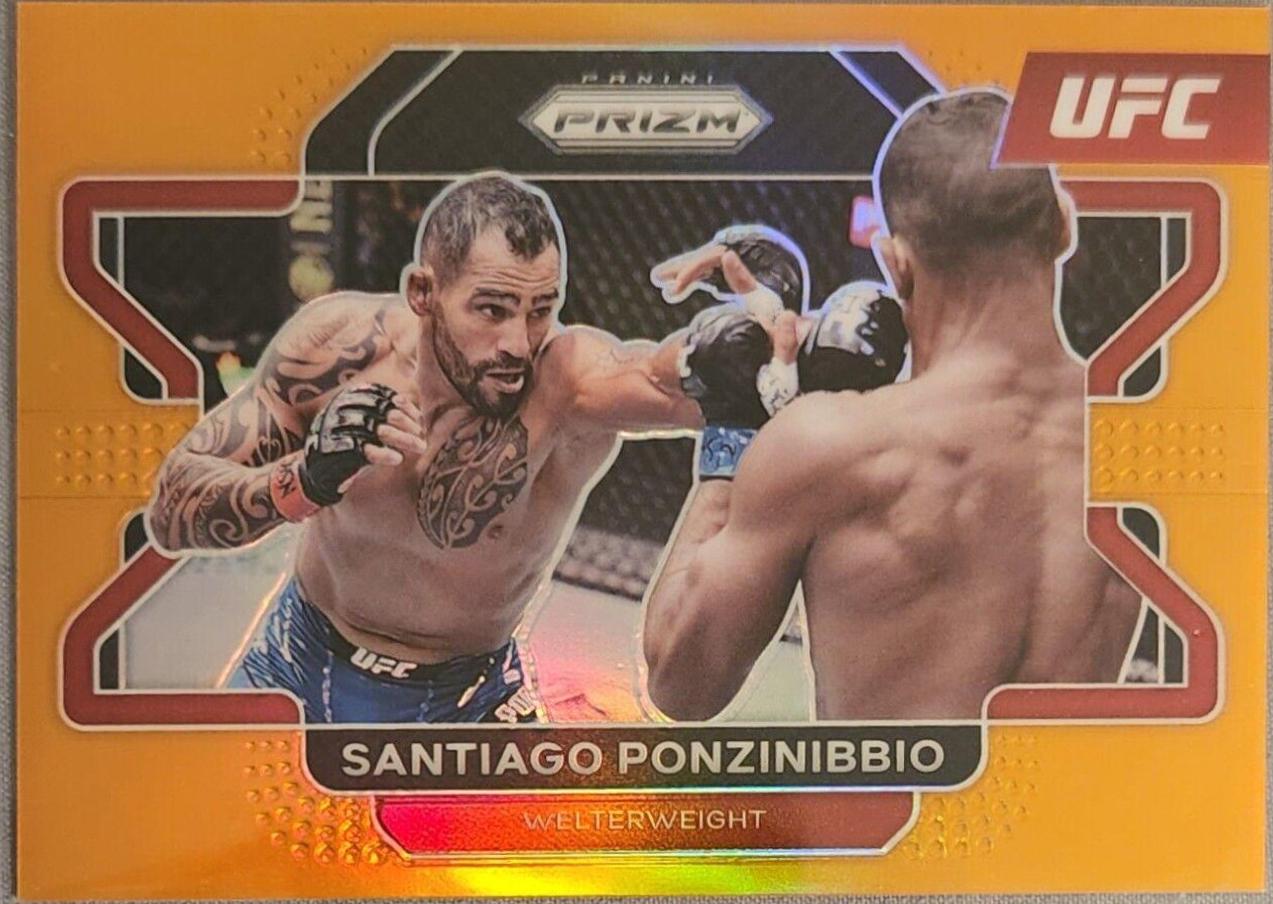 Santiago Ponzinibbio 2022 Panini Prizm UFC Base #50 Orange