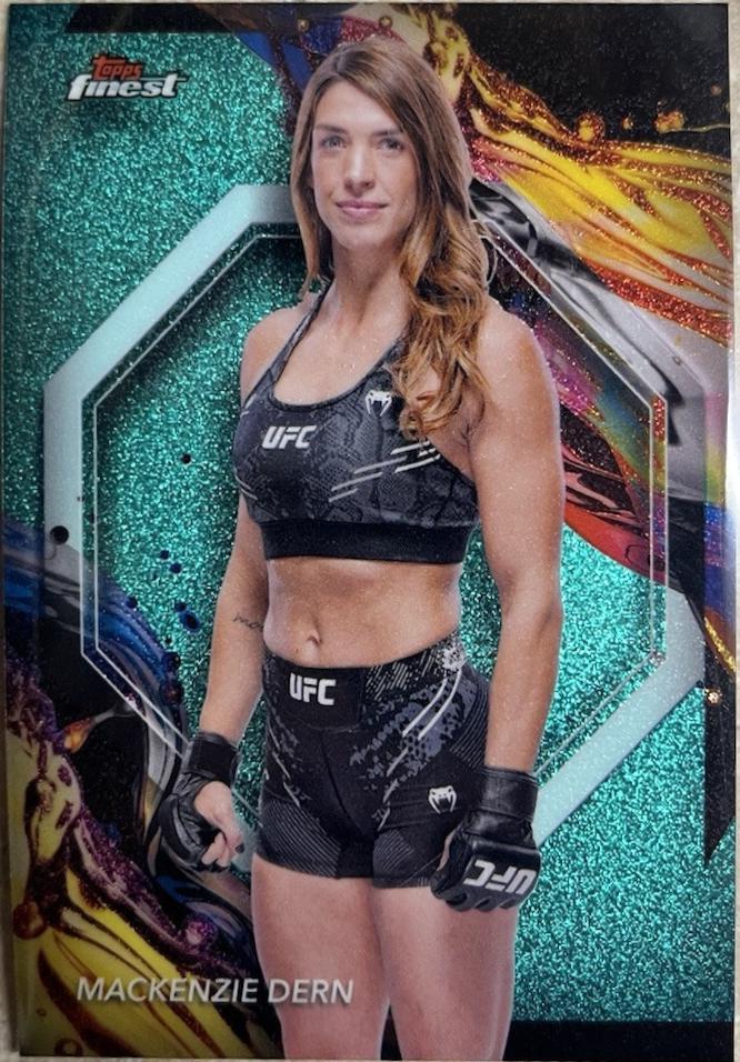 Mackenzie Dern 2024 Topps Finest UFC Base Uncommon #164 Aqua Glitter Refractor