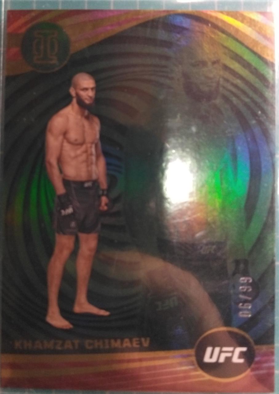 Khamzat Chimaev 2023 Panini Chronicles UFC Base Illusions #280 Green
