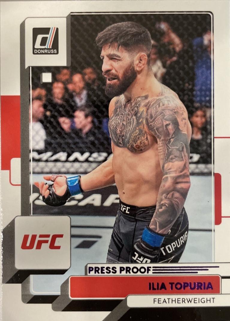 Ilia Topuria 2023 Panini Donruss UFC Base #72 Press Proof Purple