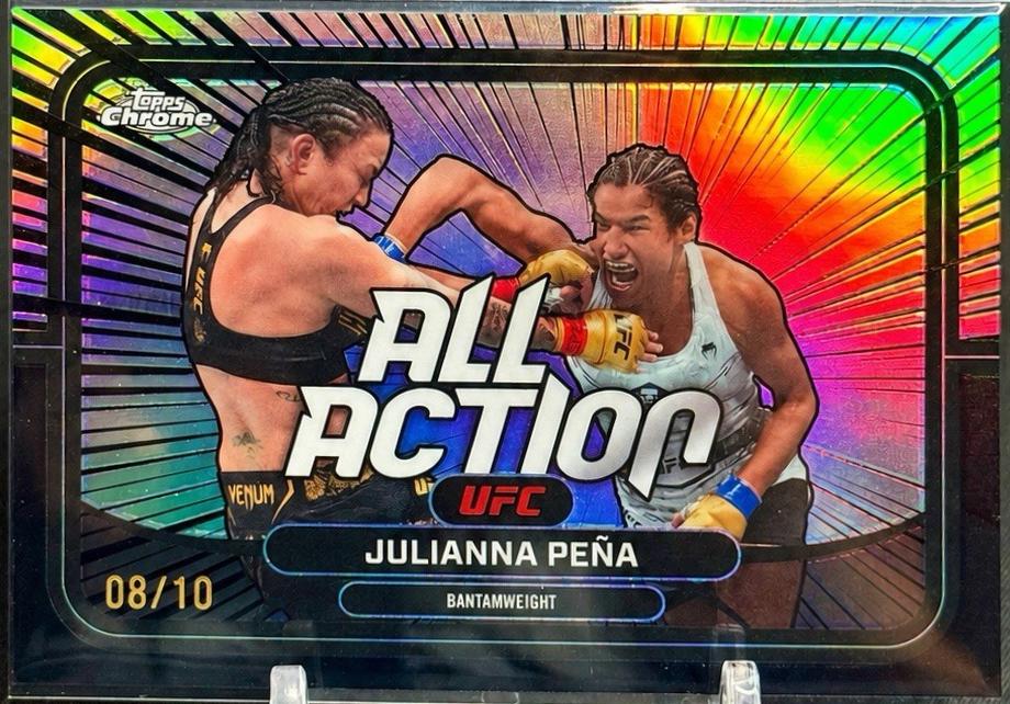 Julianna Peña 2026 Topps Chrome UFC All-Action #AA-10 Black Refractor