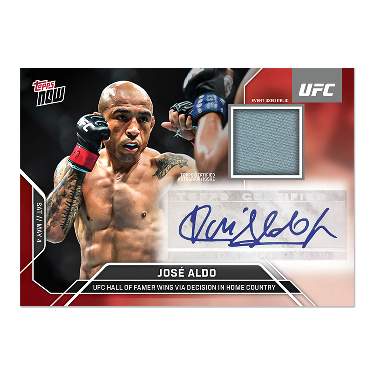 José Aldo Topps Now UFC Sticker Autograph Relics #5 Red