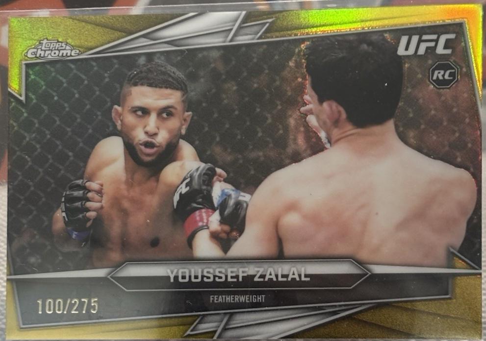Youssef Zalal 2026 Topps Chrome UFC Base #48 Yellow Refractor