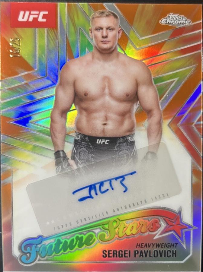 Sergei Pavlovich 2025 Topps Chrome UFC Future Stars Autographs #FSA-SP Orange Refractor
