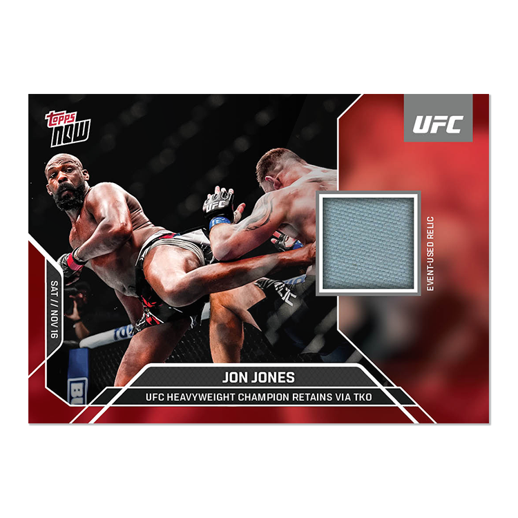 Jon Jones Topps Now UFC Event-used Mat Relics #34 Red