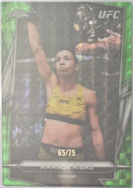 Amanda Ribas 2026 Topps Chrome UFC Base #32 Green Geometric Refractor