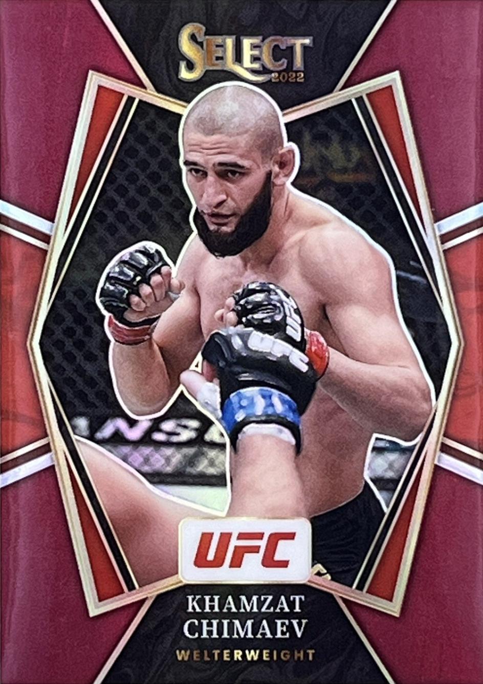 Khamzat Chimaev 2022 Panini Select UFC Premier Level #135 Maroon