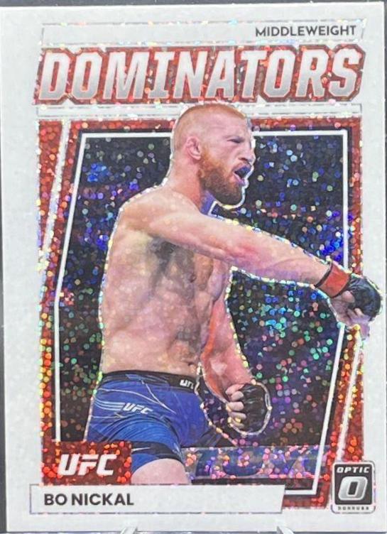Bo Nickal 2023 Panini Donruss Optic UFC Dominators #25 White Sparkle