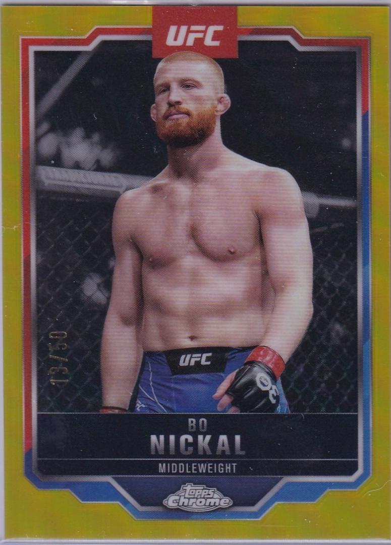 Bo Nickal 2025 Topps Chrome Sapphire UFC Base Sapphire #76 Gold Sapphire