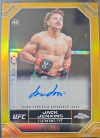 Jack Jenkins 2024 Topps Chrome UFC Chrome Rookie Autographs #CRA-JJE Gold Refractor