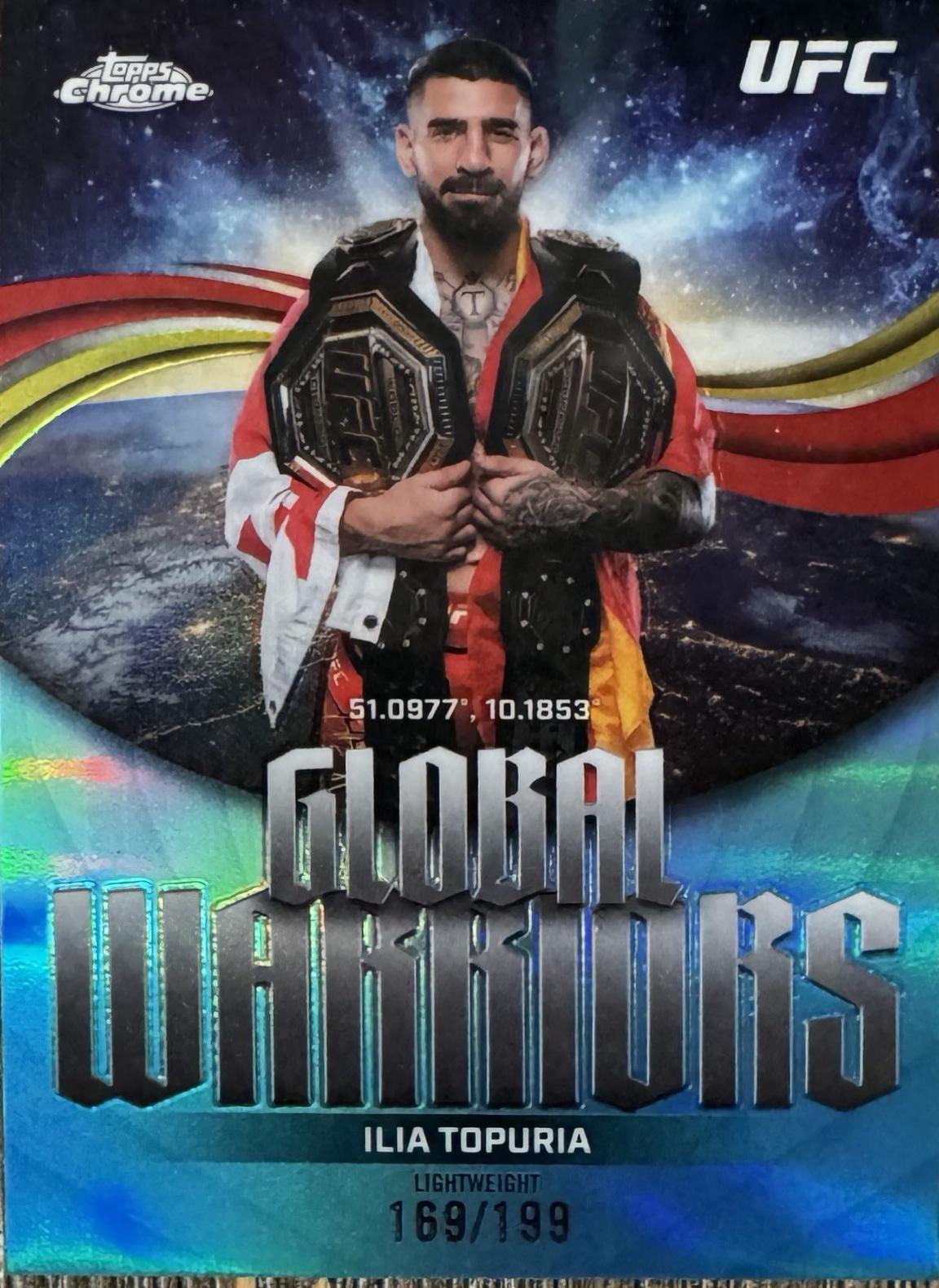 Ilia Topuria 2026 Topps Chrome UFC Global Warriors #GW-21 Aqua Refractor